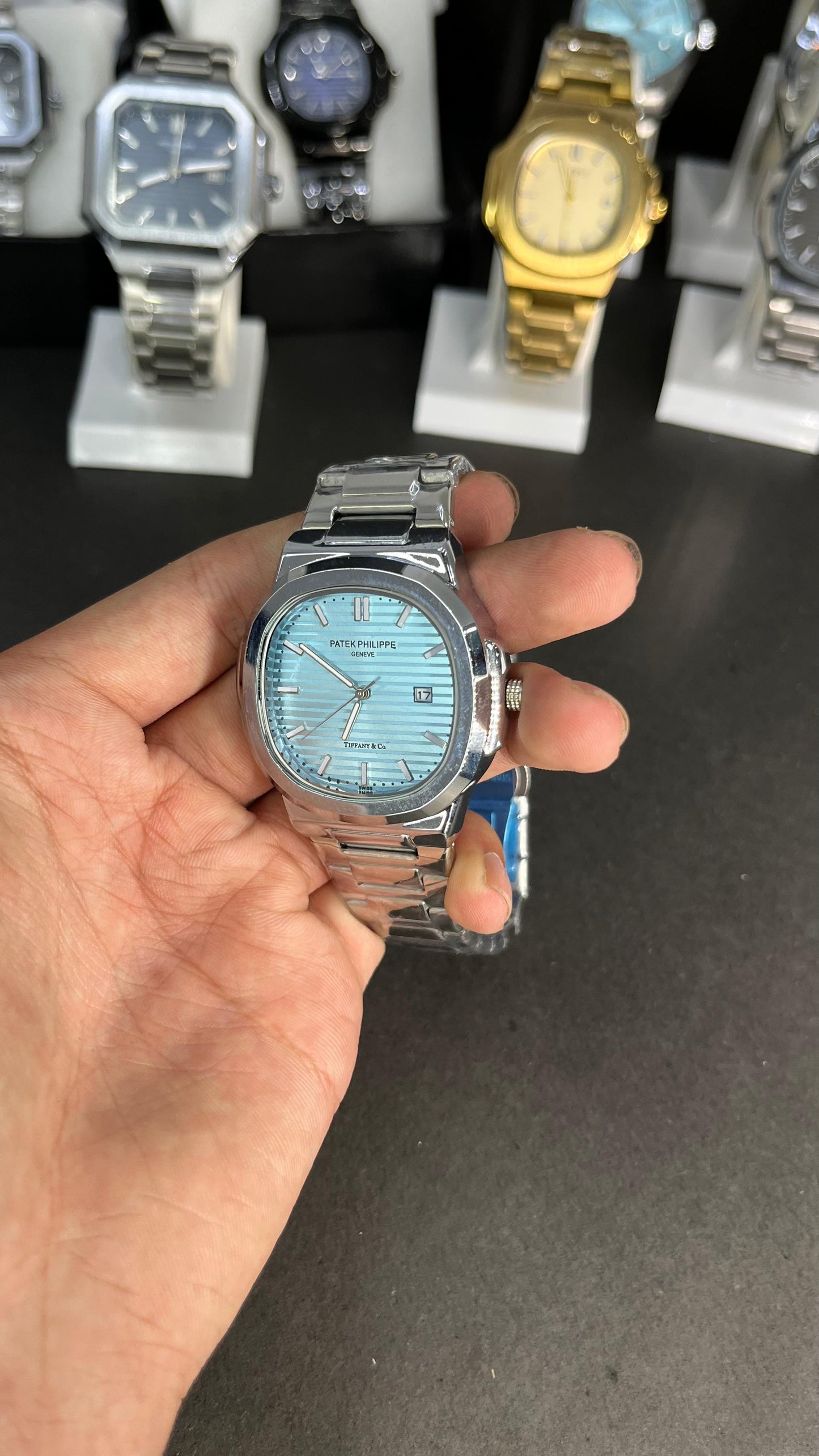 Patek Philippe Ice Blue Big Dial With Branding At The Back