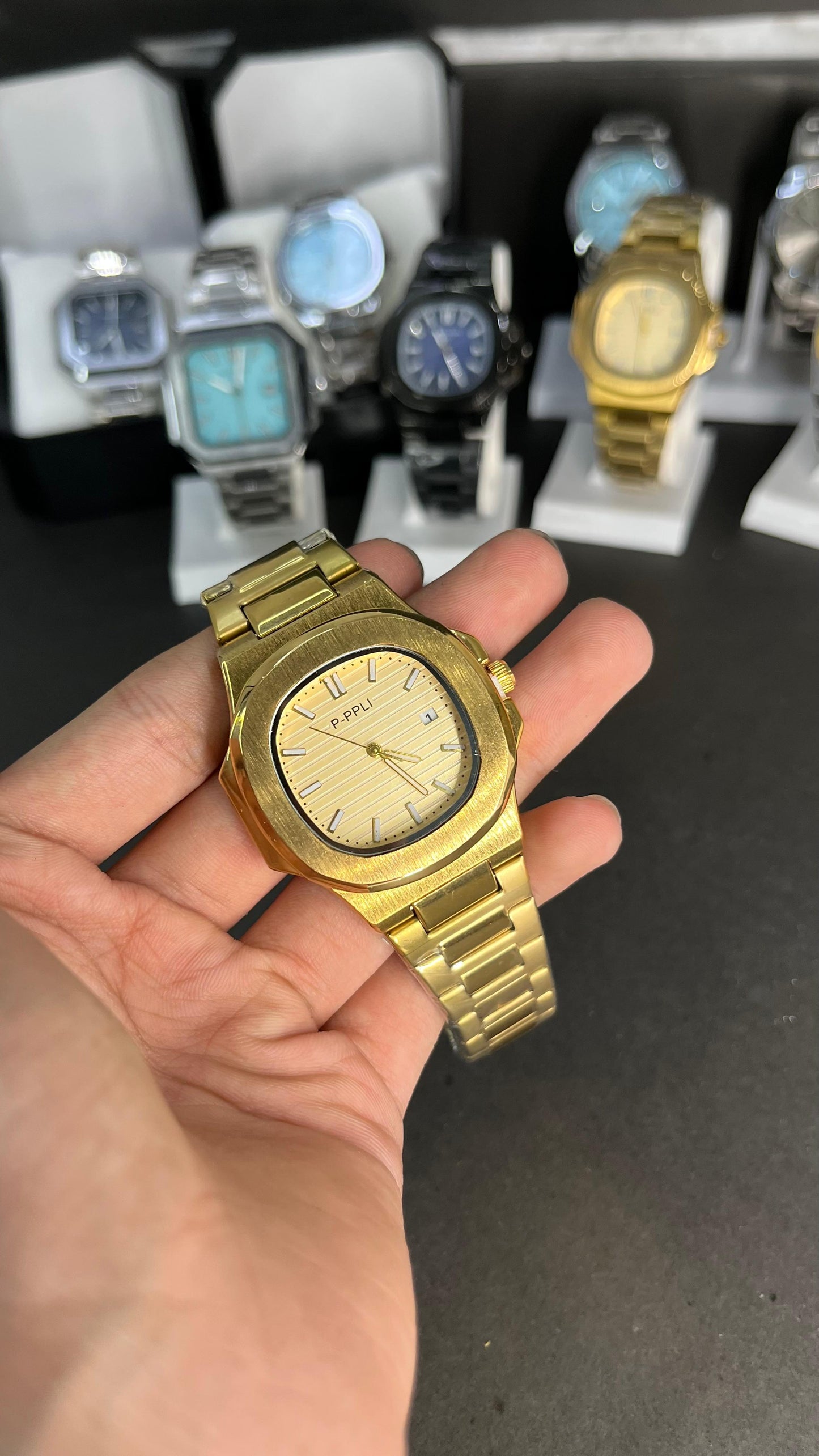Patek Philippe-Inspired Gold Watch – Big Dial Luxury Edition (P.PPLI)
