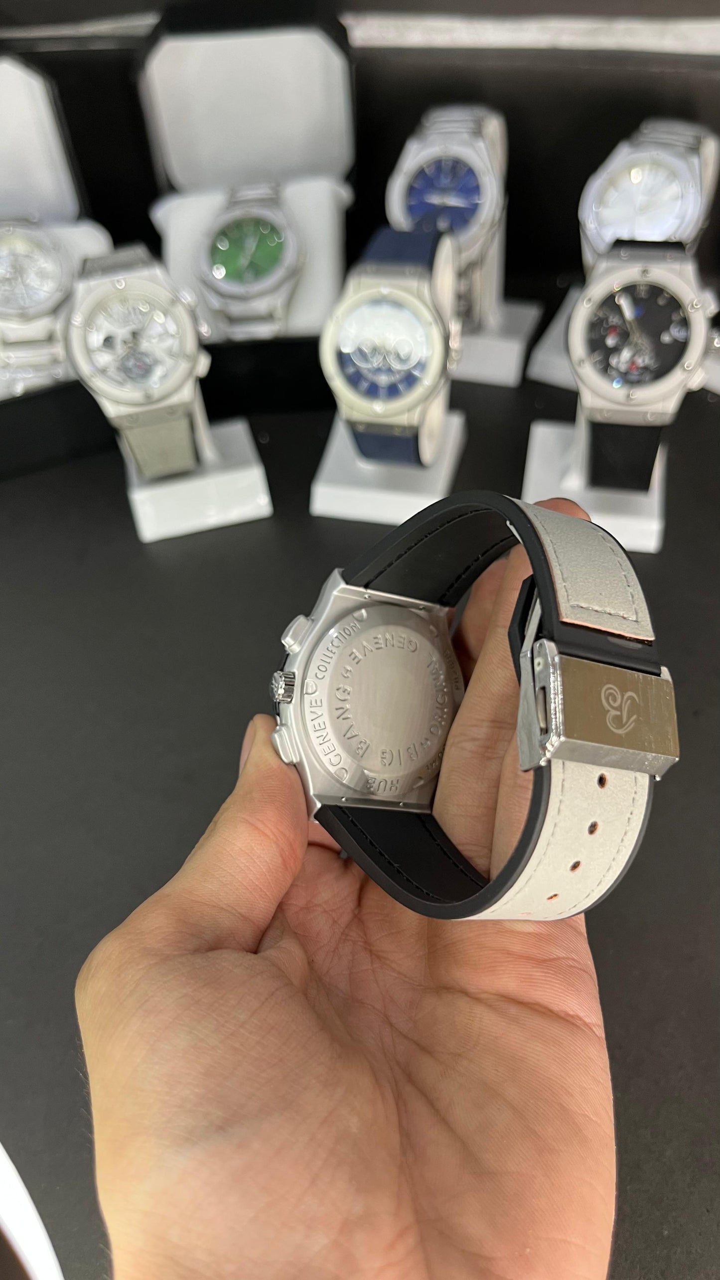Hublot Men’s Strap Watch – Skeleton Dial with Chronograph Design