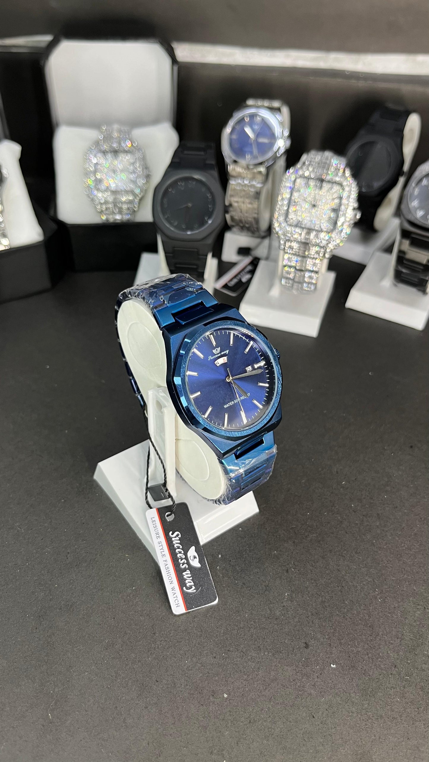 Stylish Blue Stainless Steel Strap Watch – Success Way