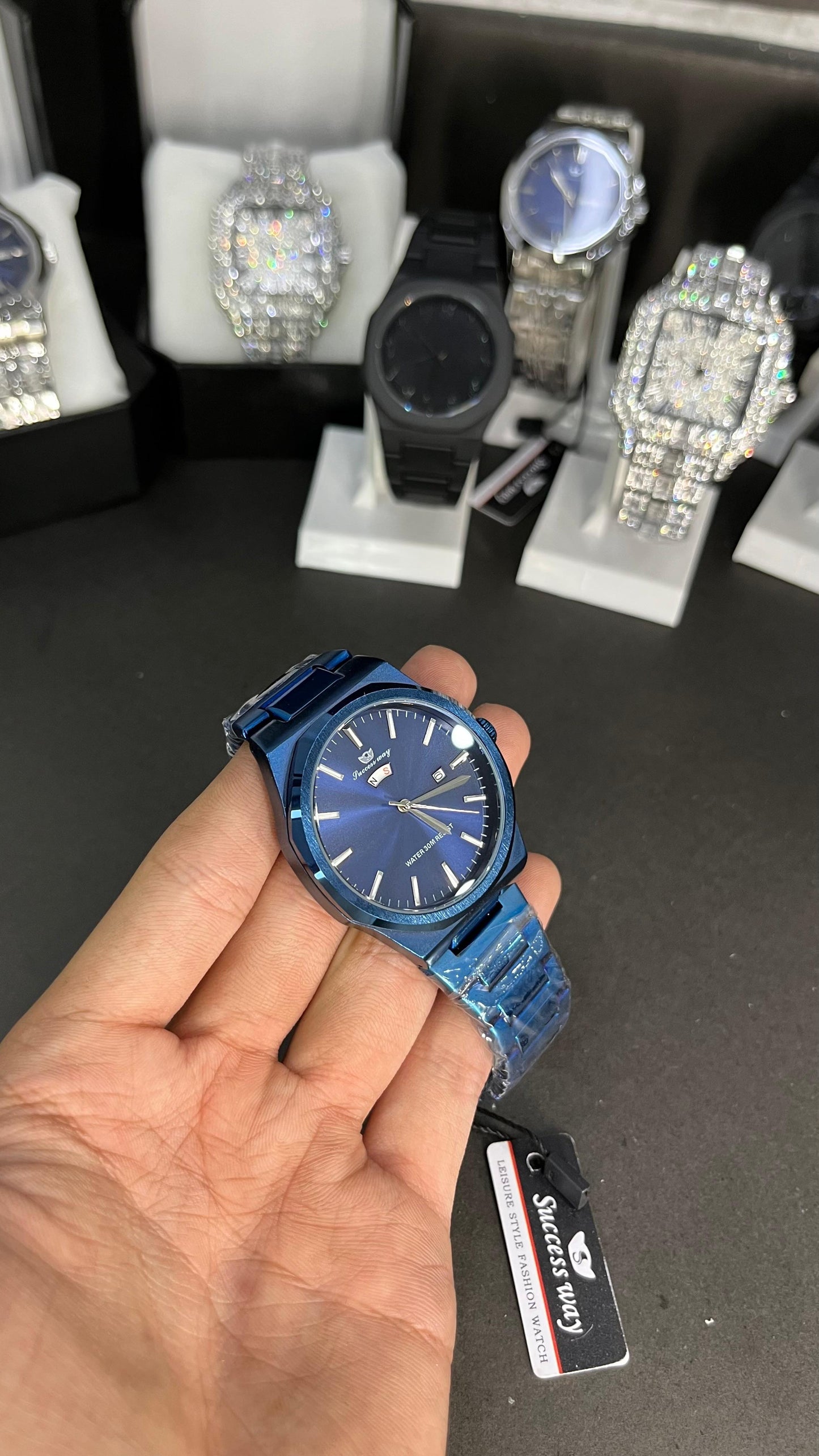 Stylish Blue Stainless Steel Strap Watch – Success Way