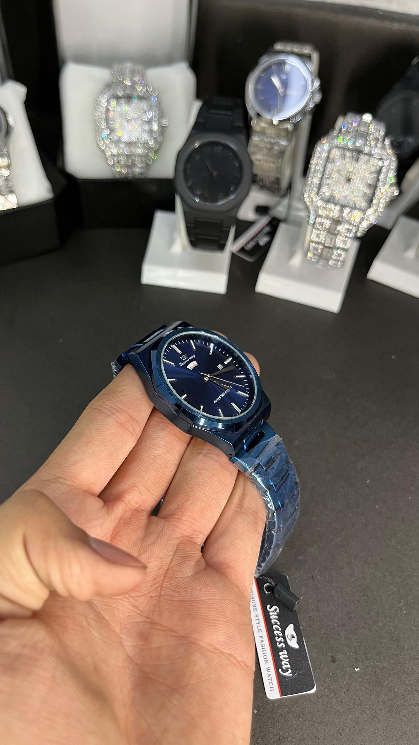 Stylish Blue Stainless Steel Strap Watch – Success Way