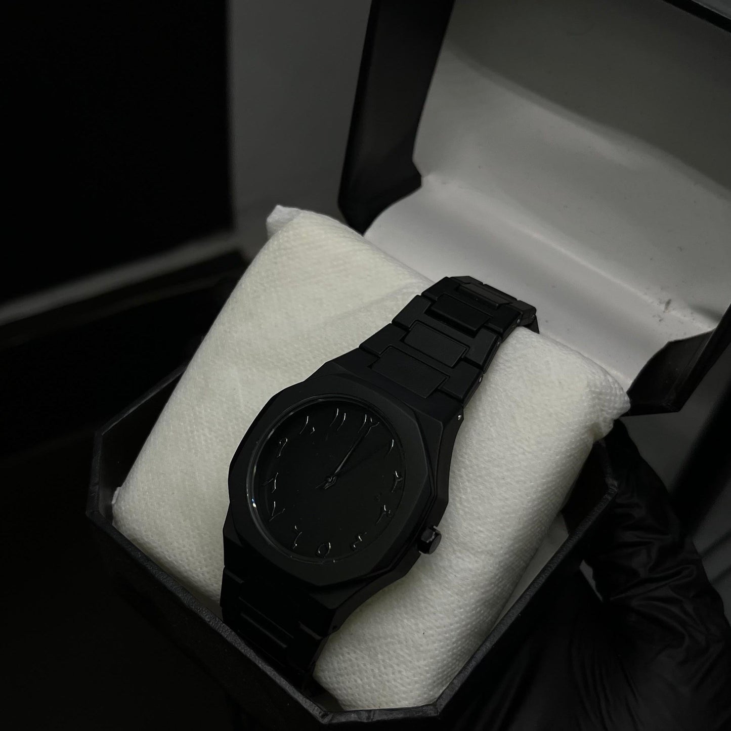Black Arabic Aura Watch Analog WristWatch