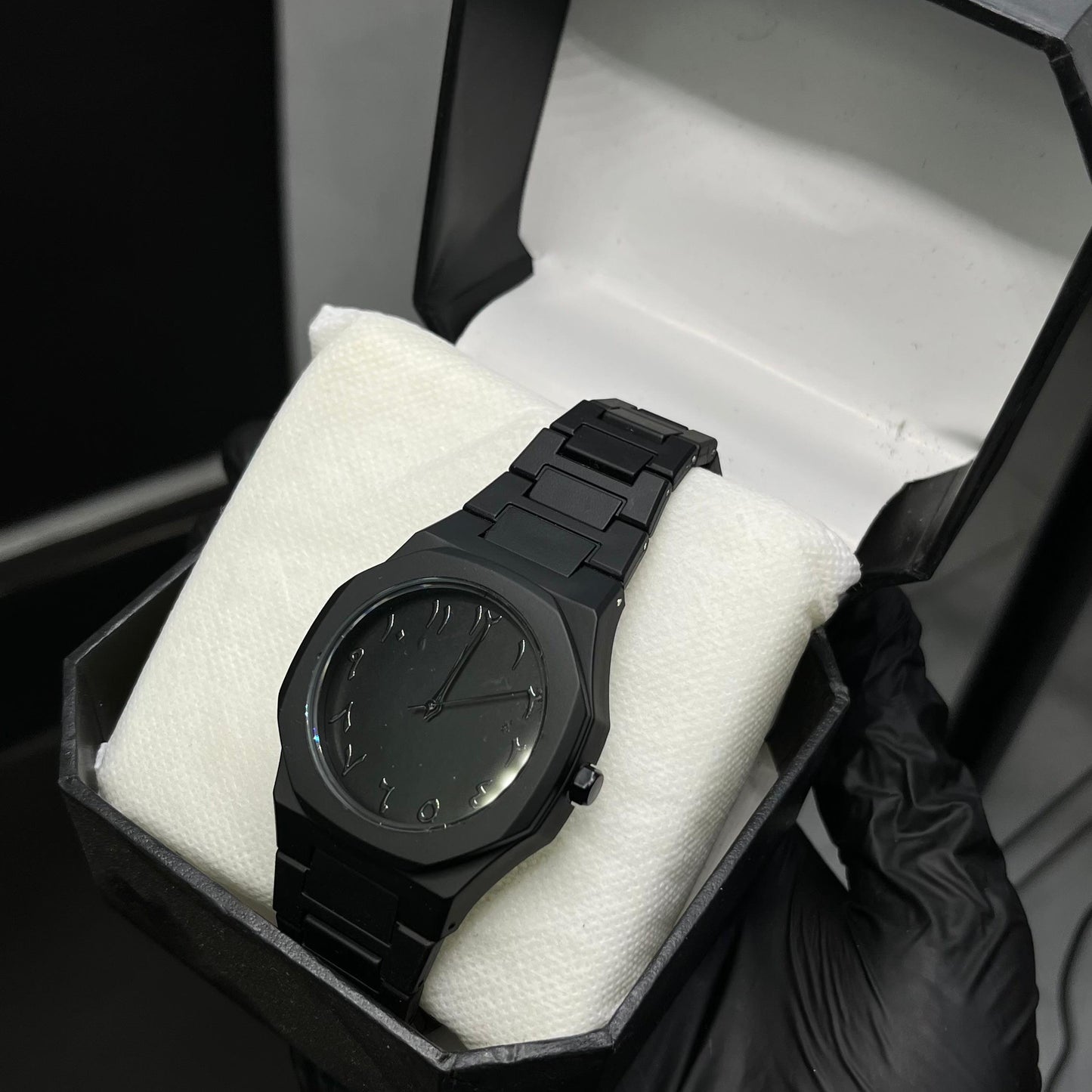Black Arabic Aura Watch Analog WristWatch