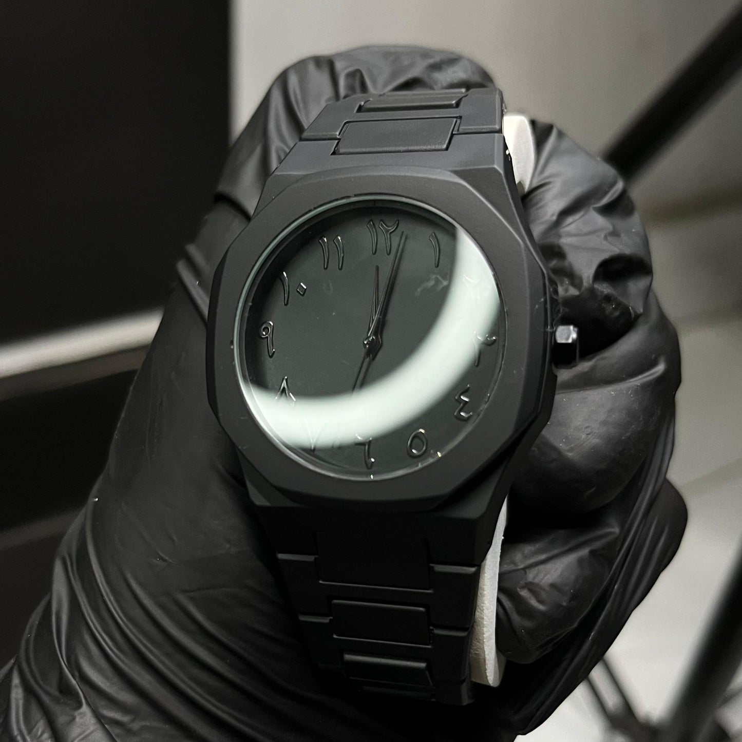 Black Arabic Aura Watch Analog WristWatch