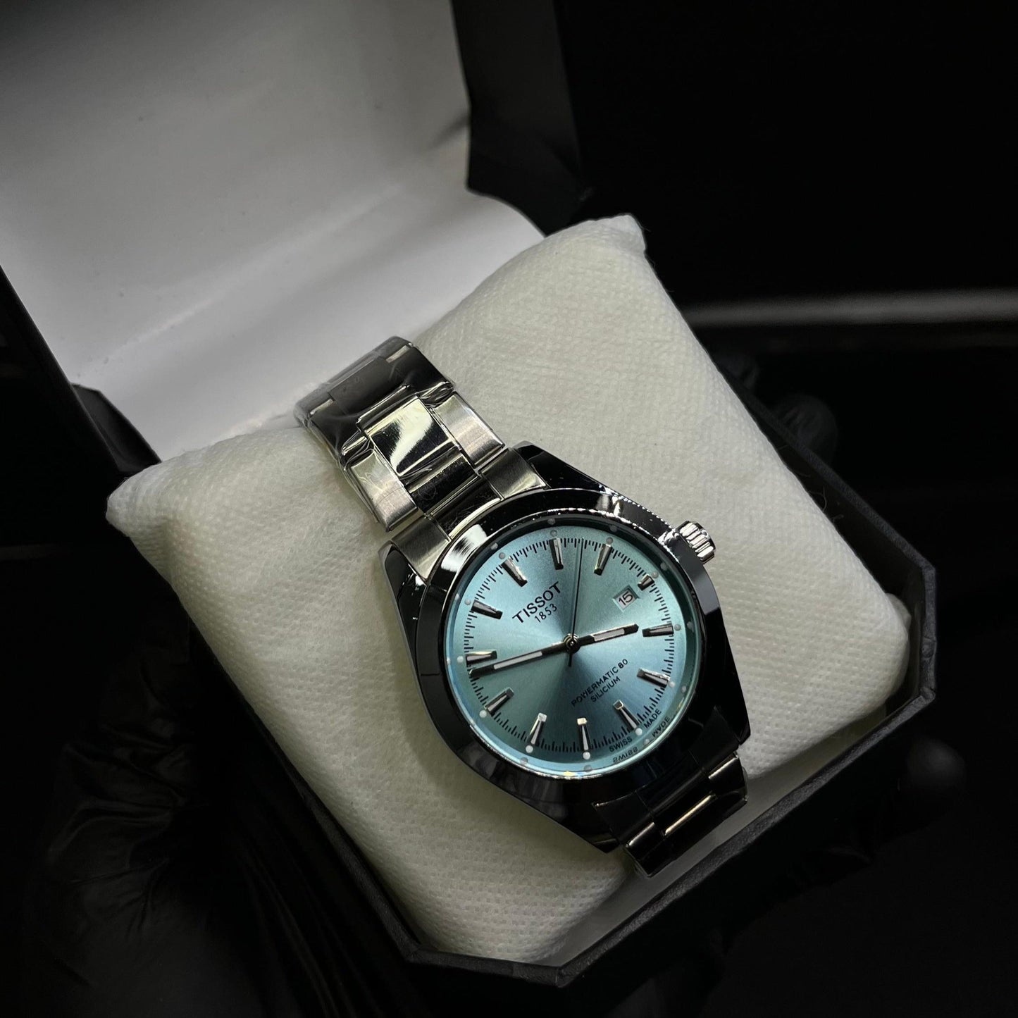 Tissot Gentleman Powermatic 80 Silicium – Ice Blue Dial Premium Quality Comes With Box