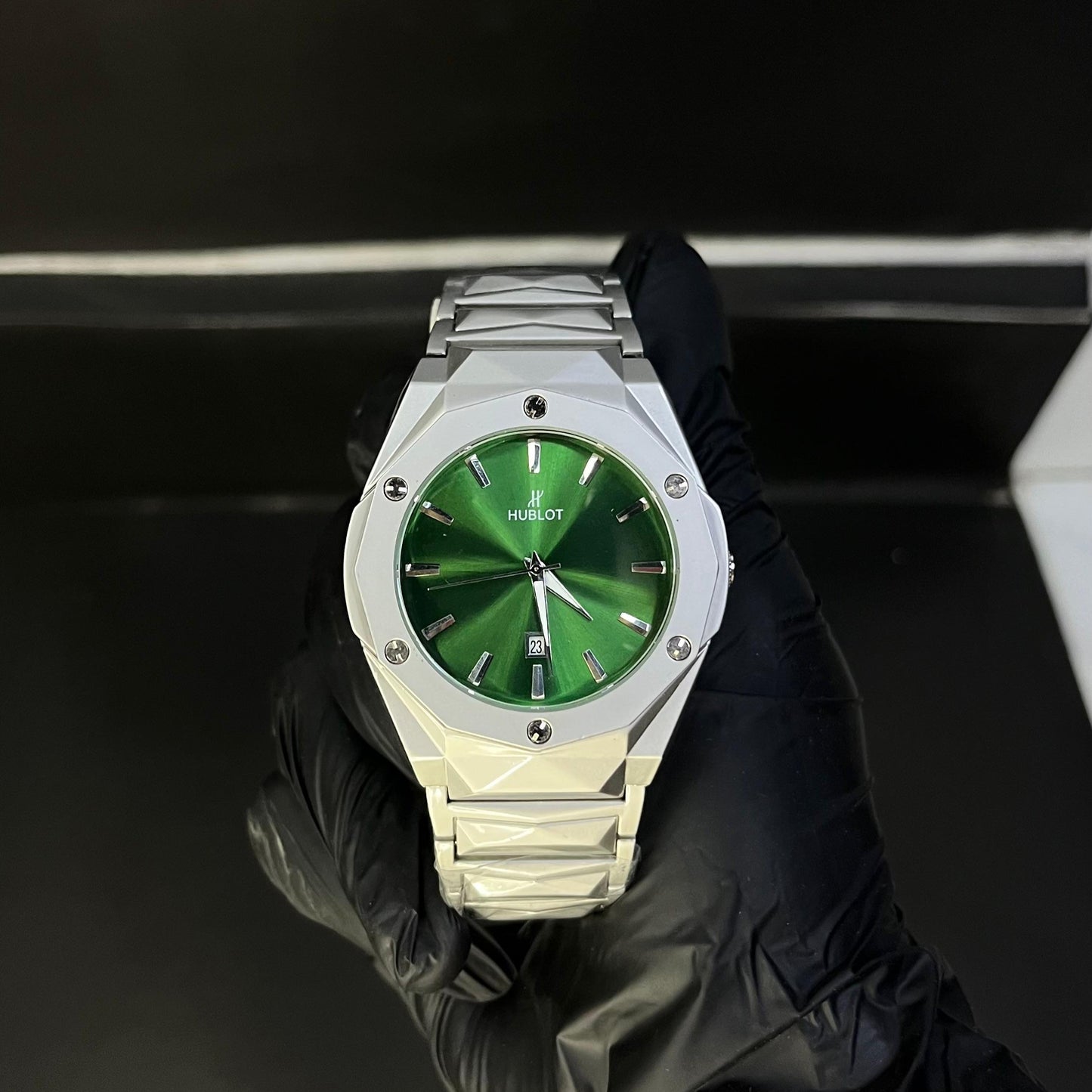 Hublot Men’s Watch – Striking Green Dial with Stainless Steel