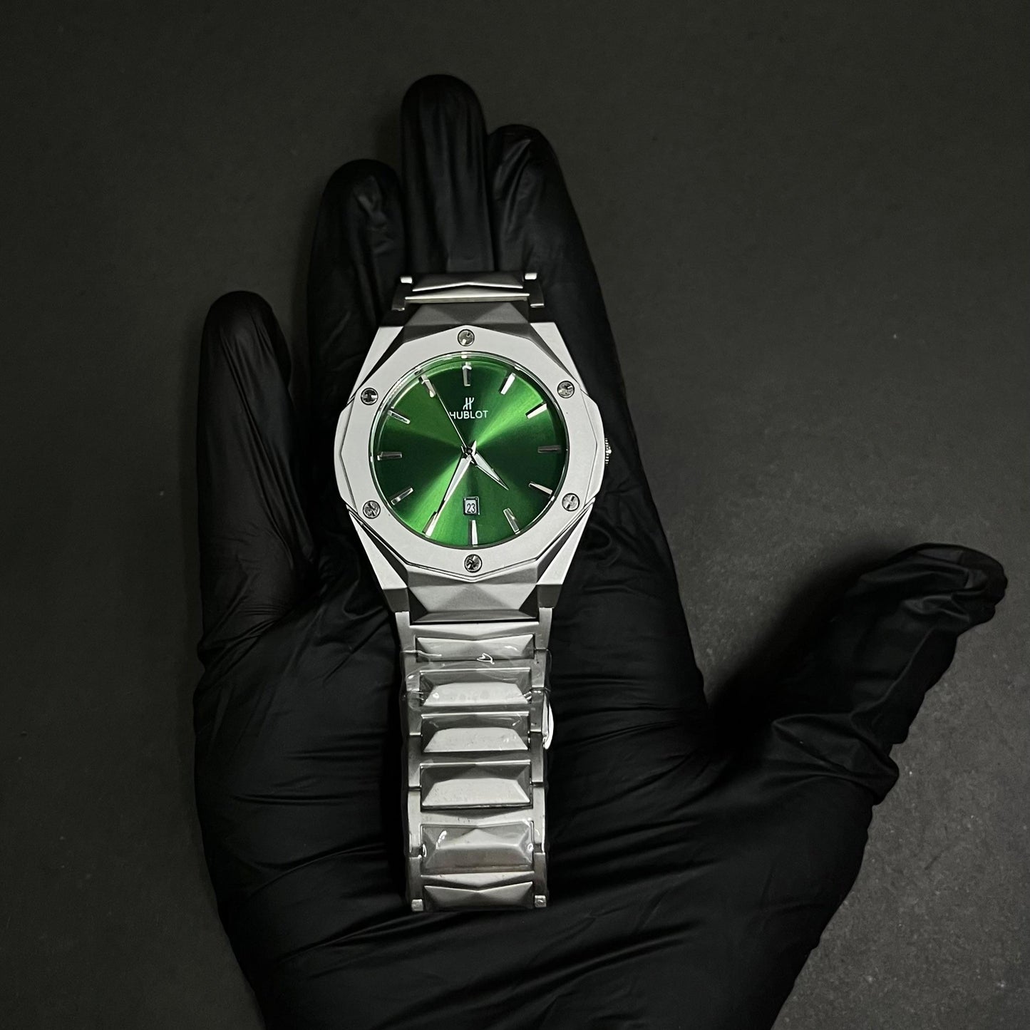 Hublot Men’s Watch – Striking Green Dial with Stainless Steel