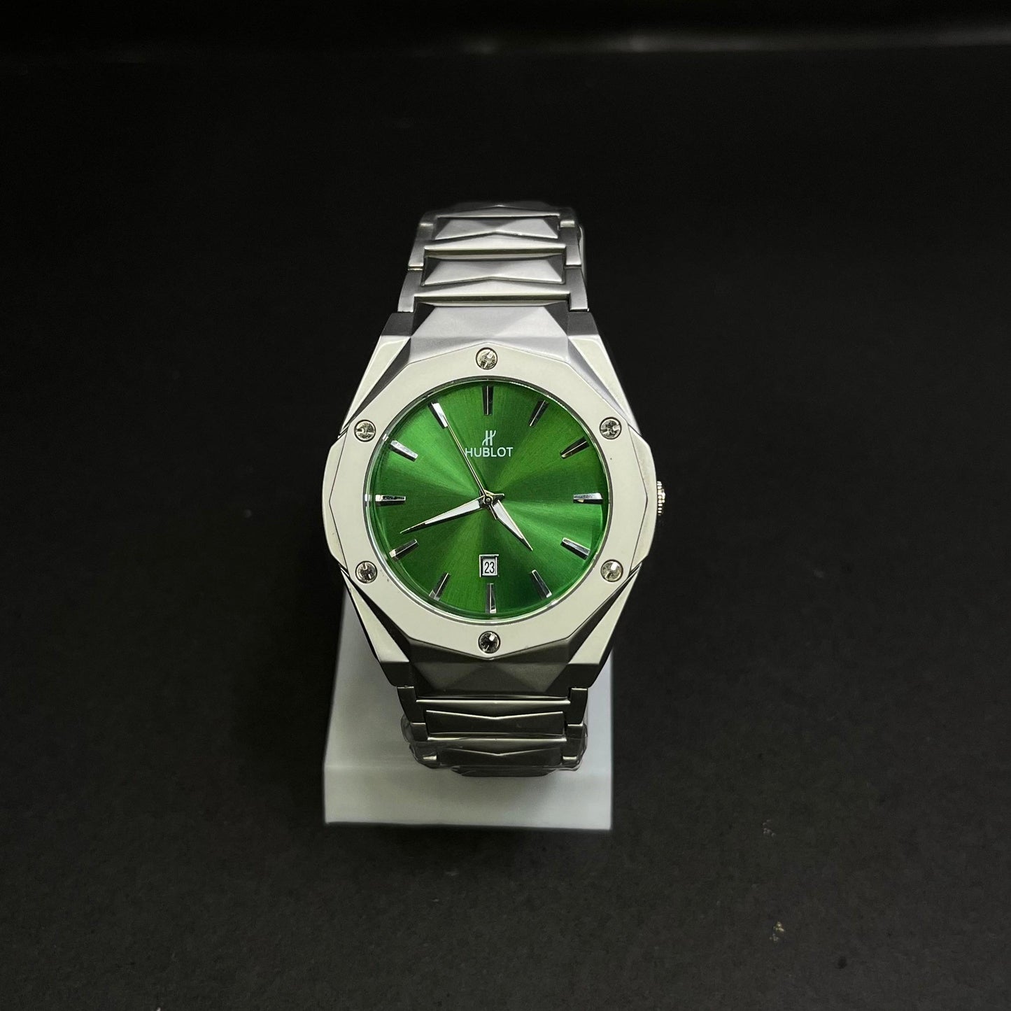 Hublot Men’s Watch – Striking Green Dial with Stainless Steel