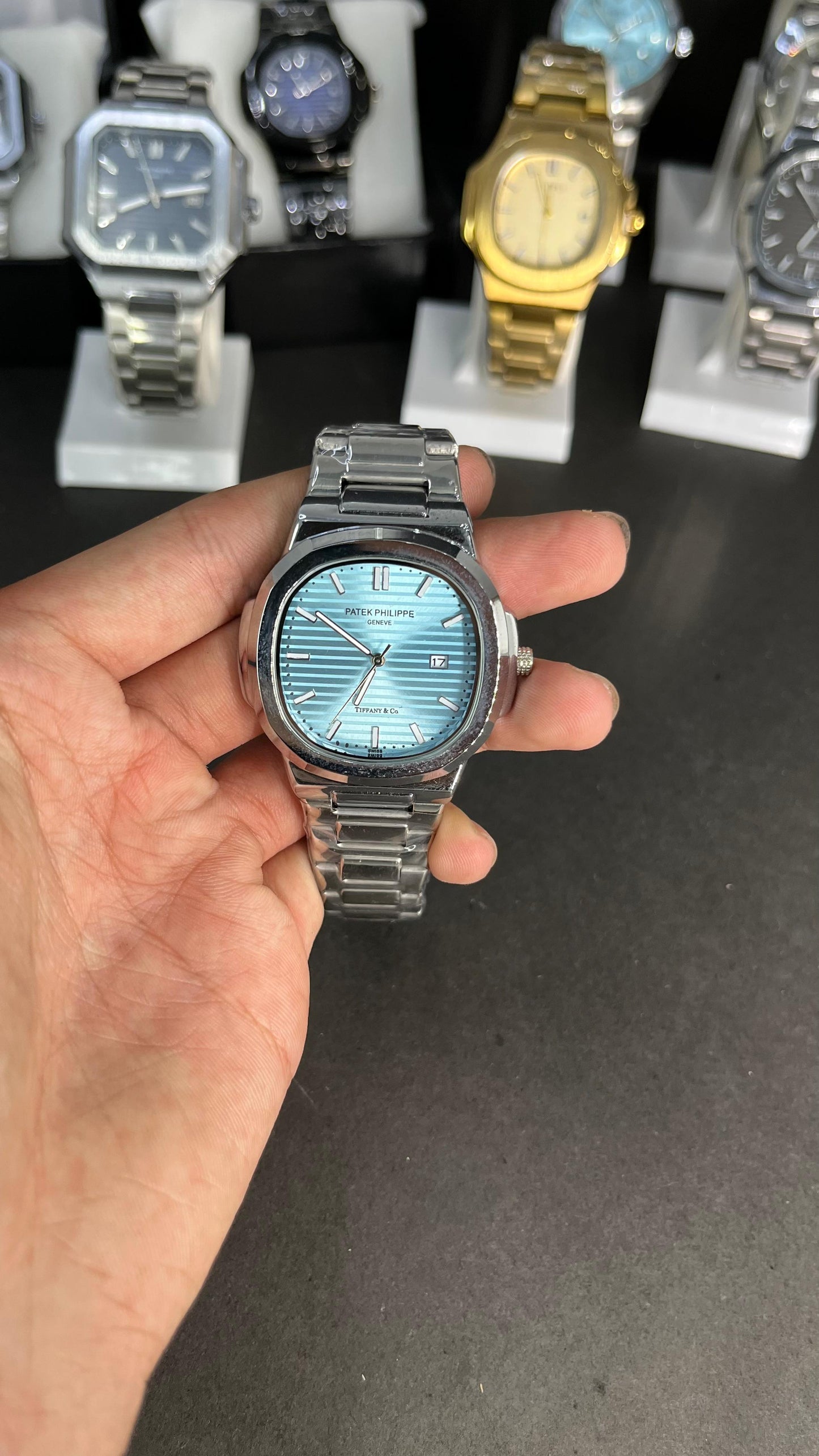 Patek Philippe Ice Blue Big Dial With Branding At The Back
