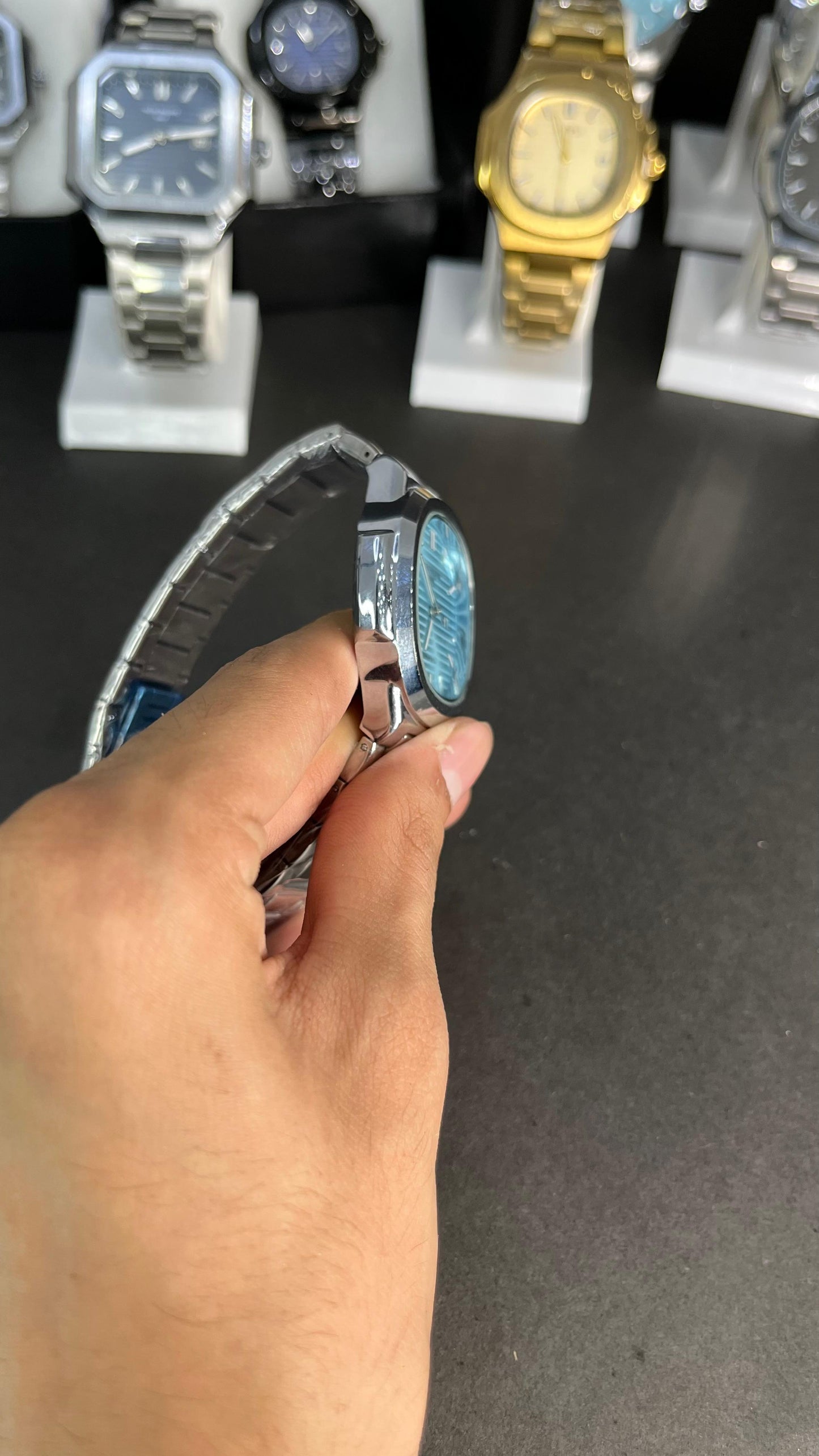 Patek Philippe Ice Blue Big Dial With Branding At The Back