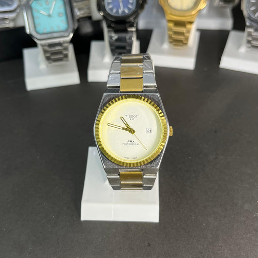 Tissot PRX In Golden And White Colour Combination