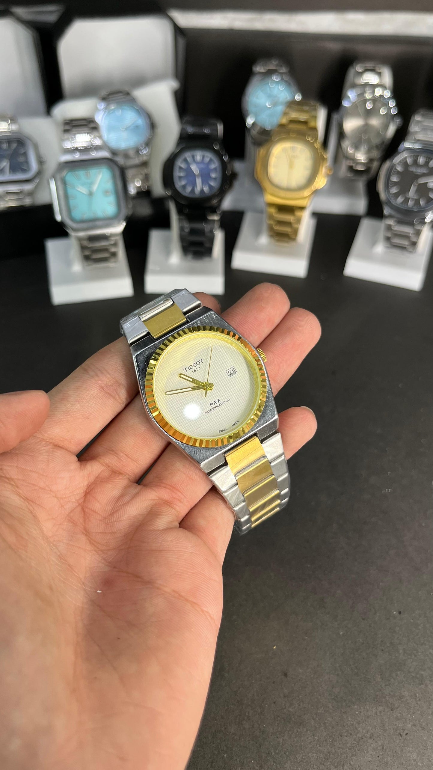 Tissot PRX In Golden And White Colour Combination