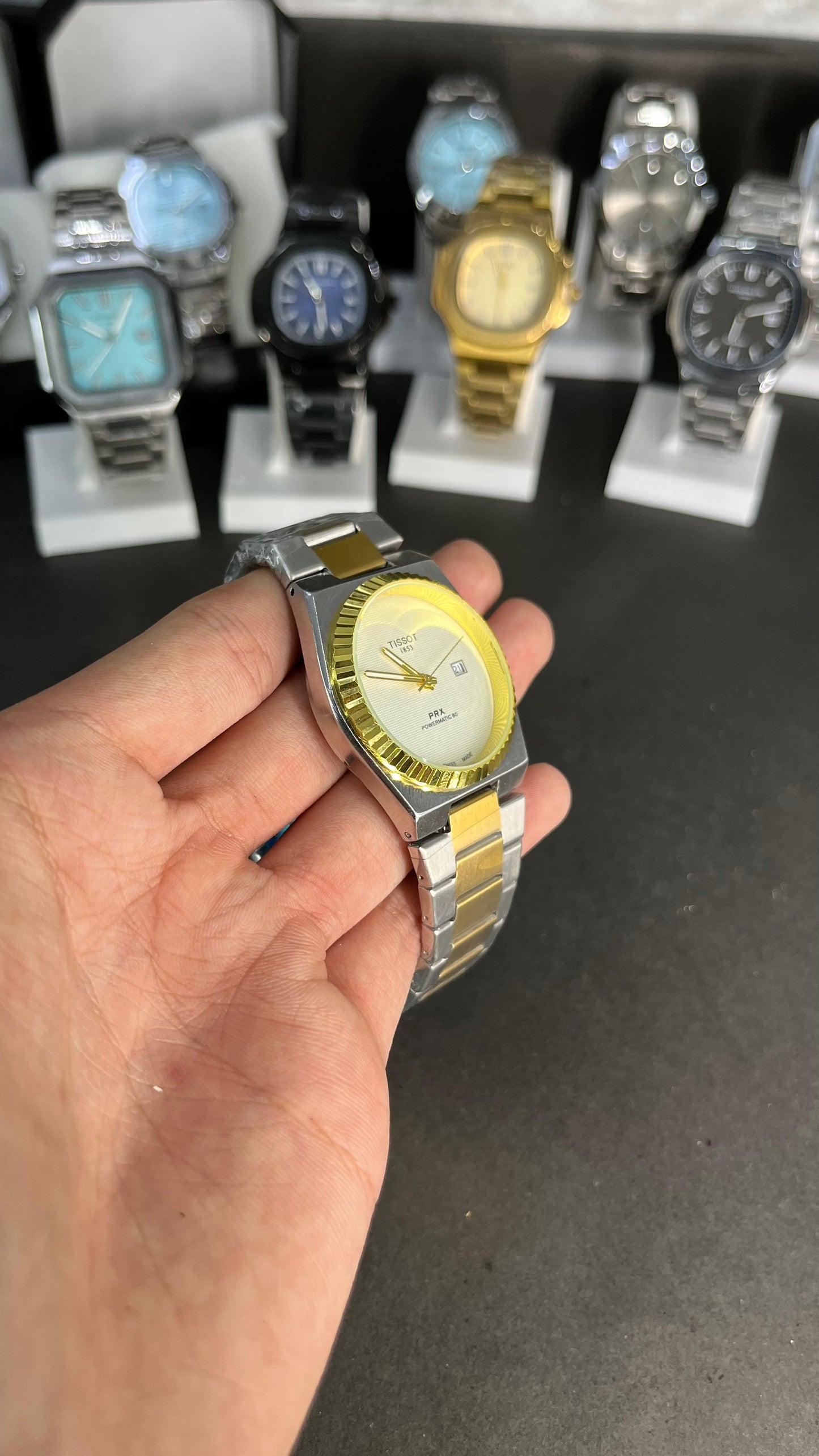 Tissot PRX In Golden And White Colour Combination