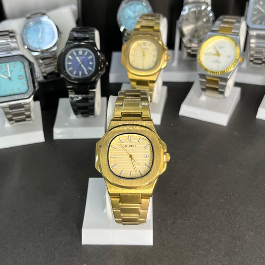 Patek Philippe-Inspired Gold Watch – Big Dial Luxury Edition (P.PPLI)
