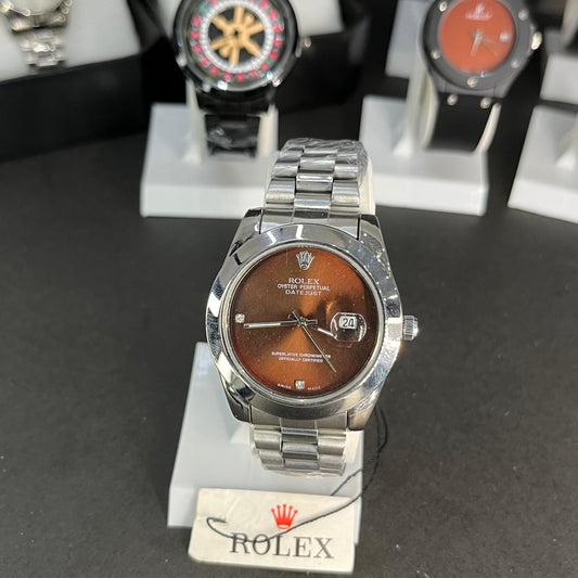 Rolex Oyster Perpetual Datejust – Women’s Edition with Brown Sunburst Dial & Date Display