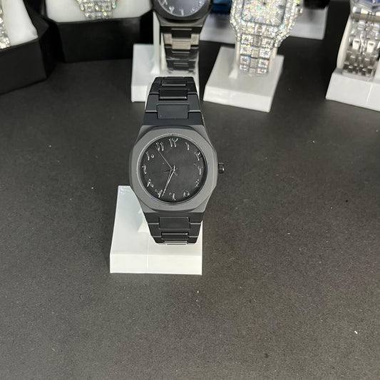 Black Arabic Aura Watch Analog WristWatch