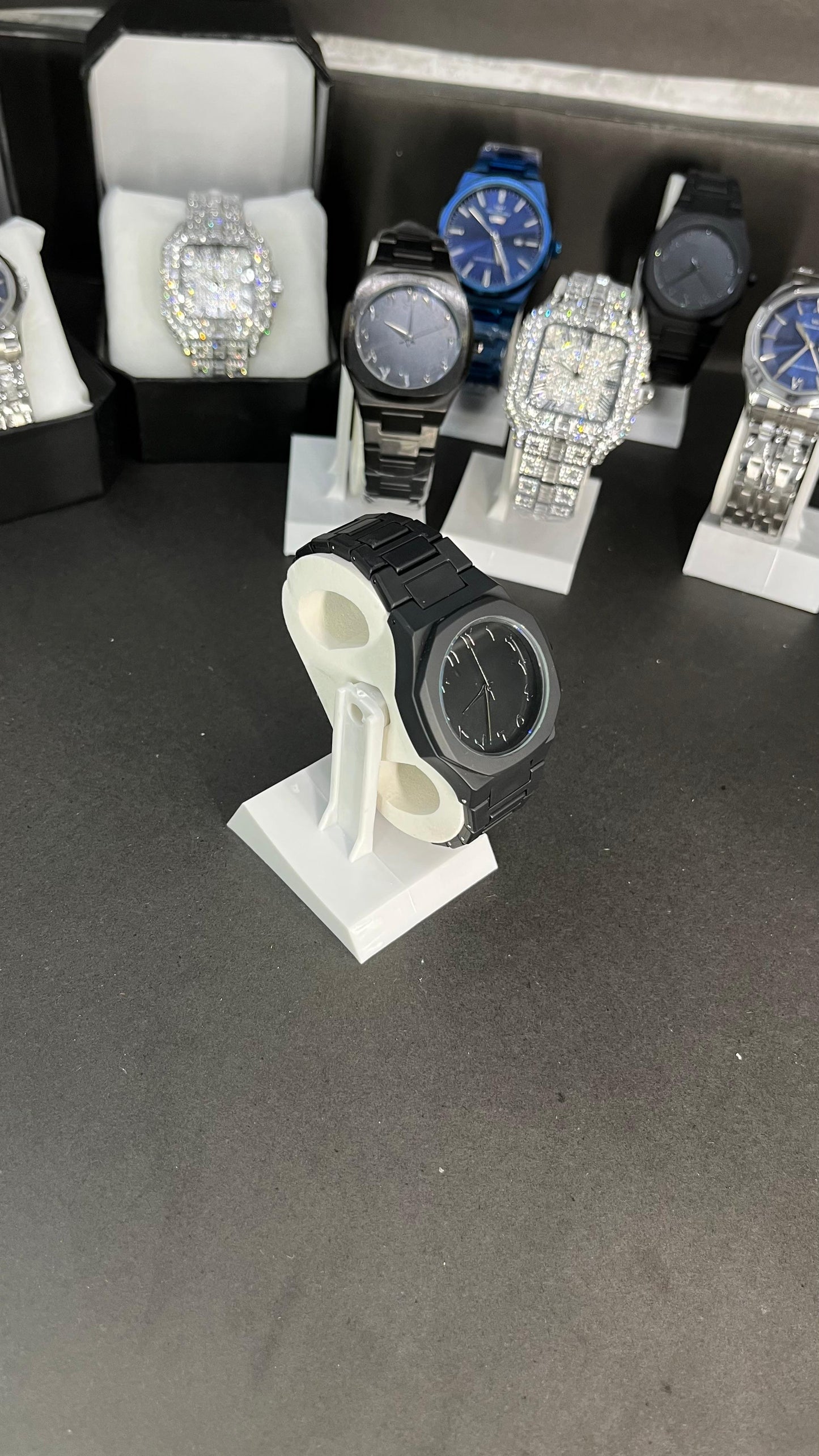 Black Arabic Aura Watch Analog WristWatch