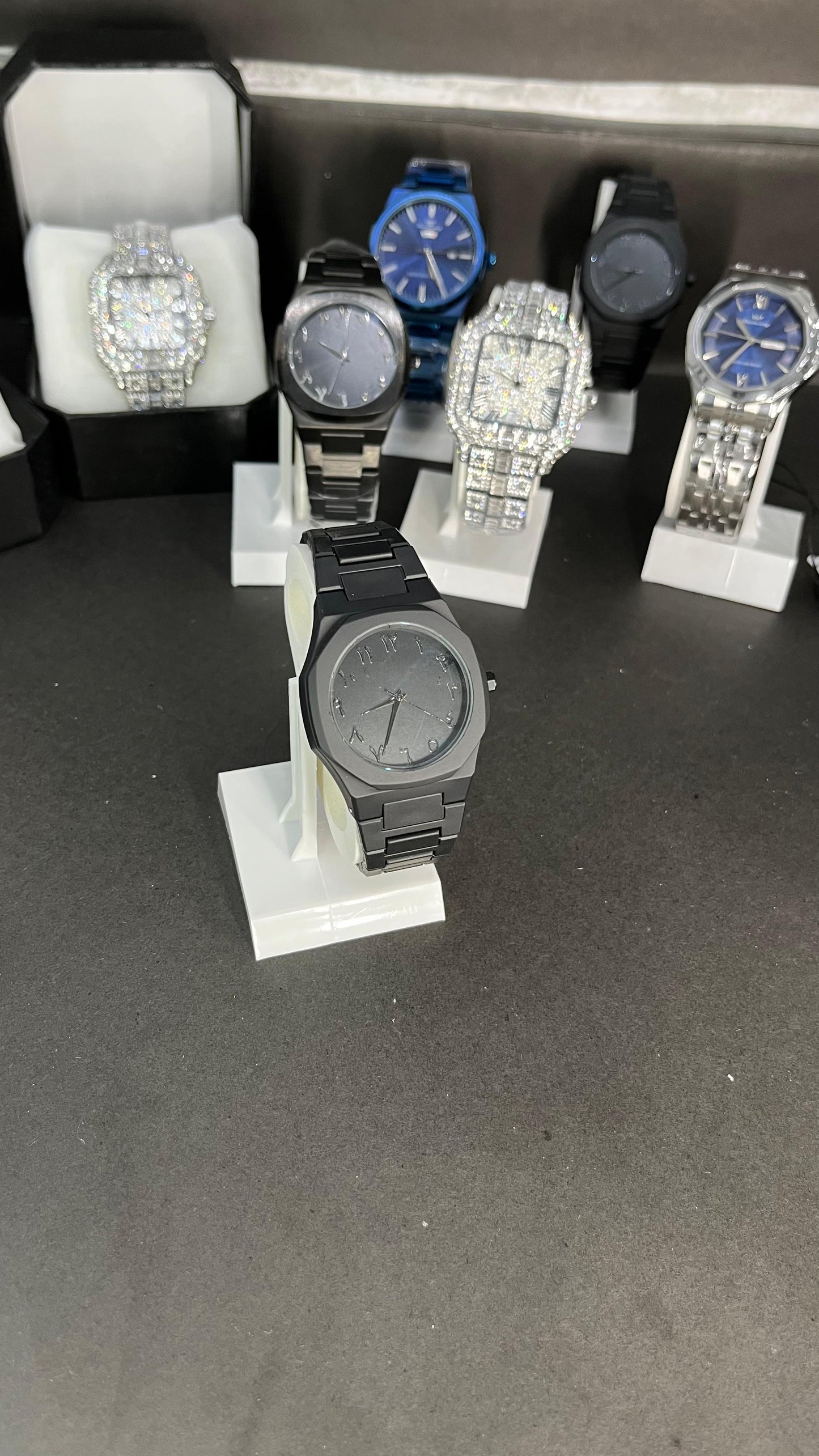 Black Arabic Aura Watch Analog WristWatch