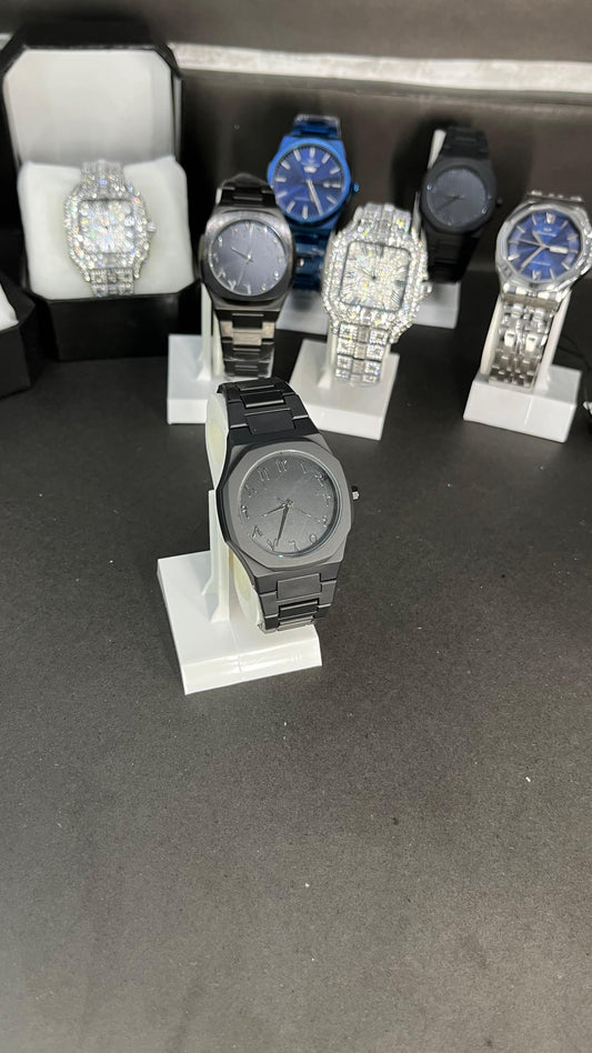 Black Arabic Aura Watch Analog WristWatch