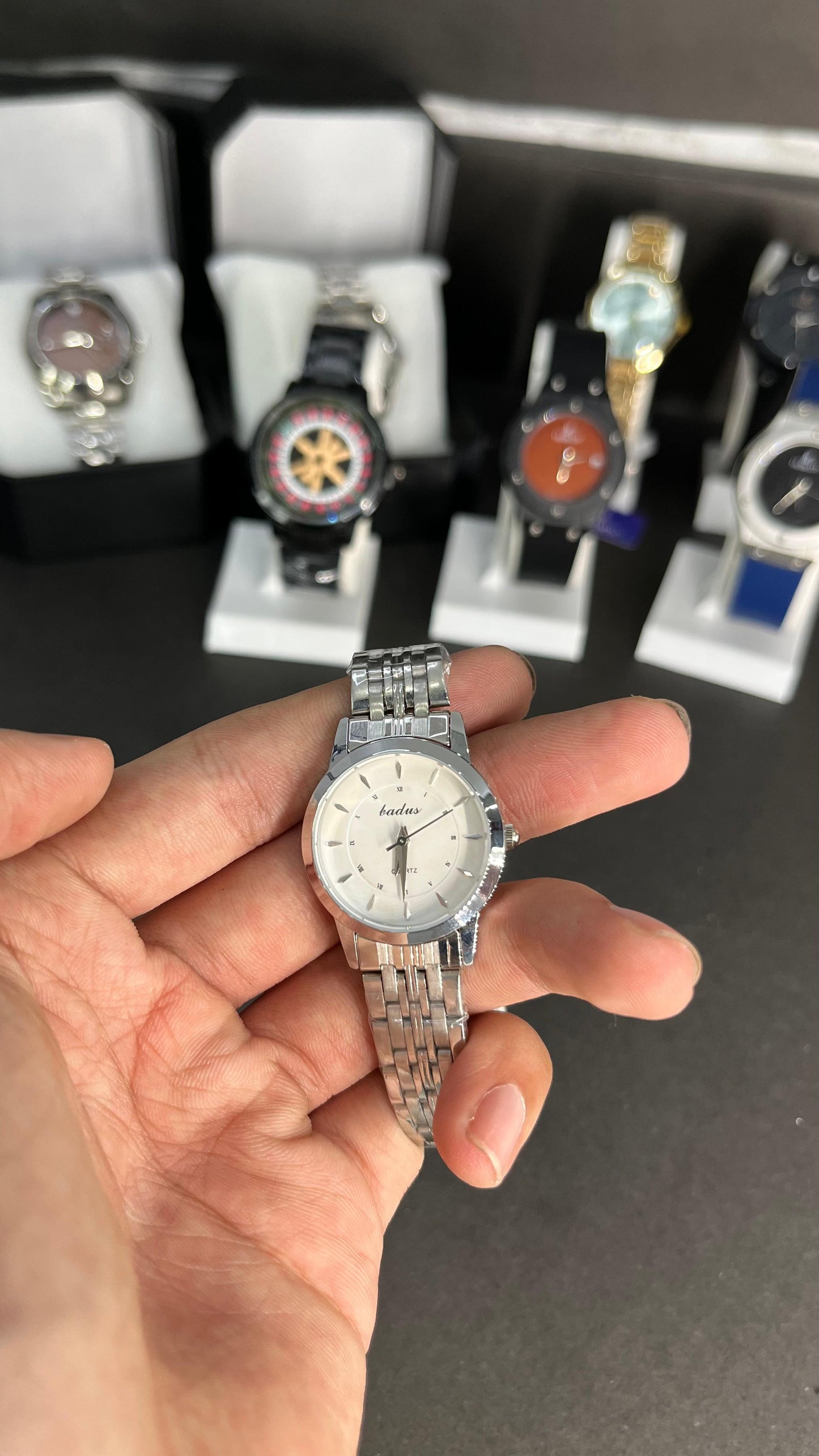 Badus Classic Silver Women Watch – White Dial with Stainless Steel Bracelet