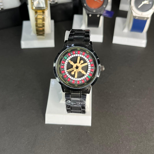 Rotating Dial Wristwatch with a roulette wheel–inspired design.