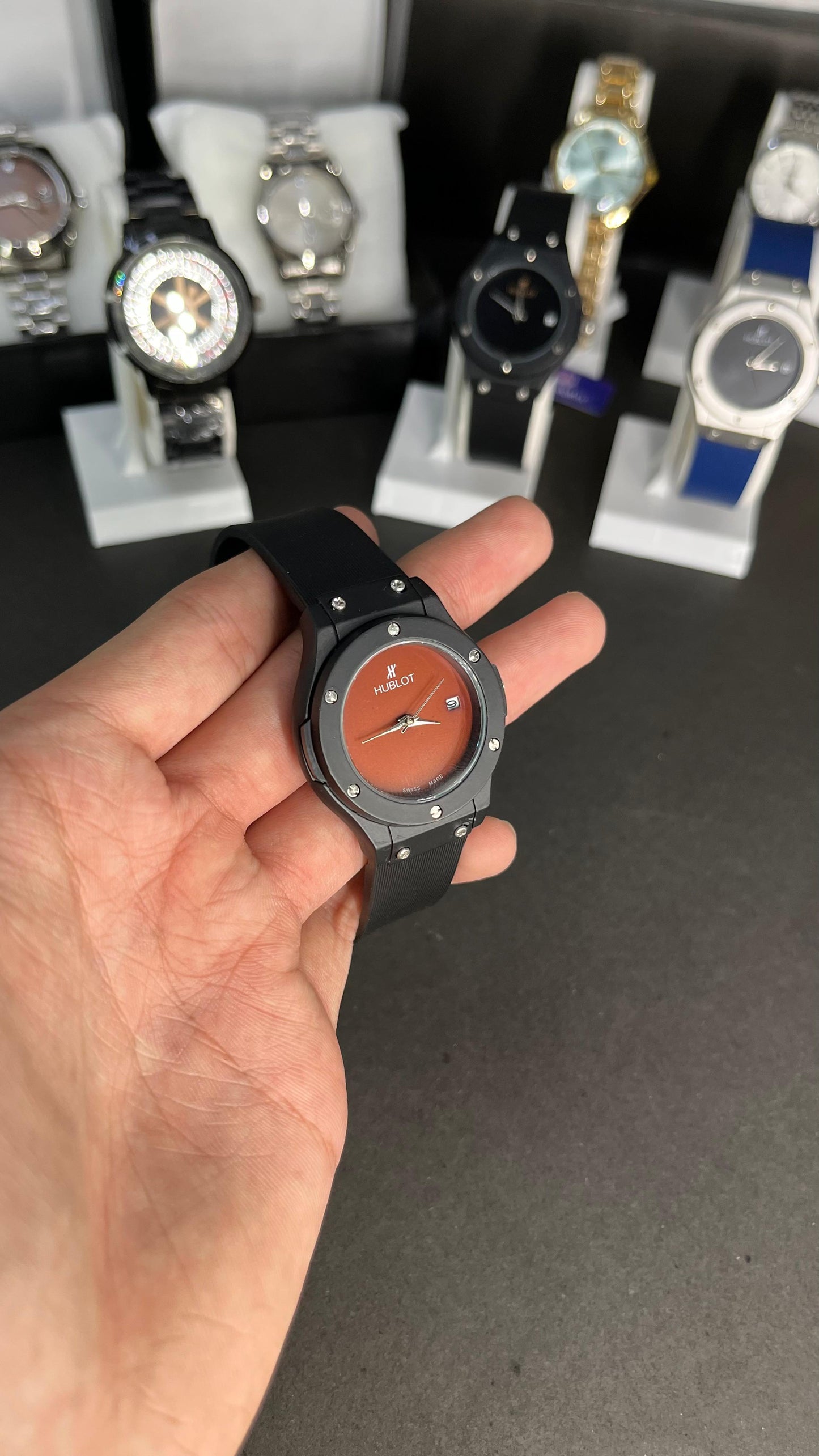 Hublot Ladies Watch – Brown Dial with Date Display