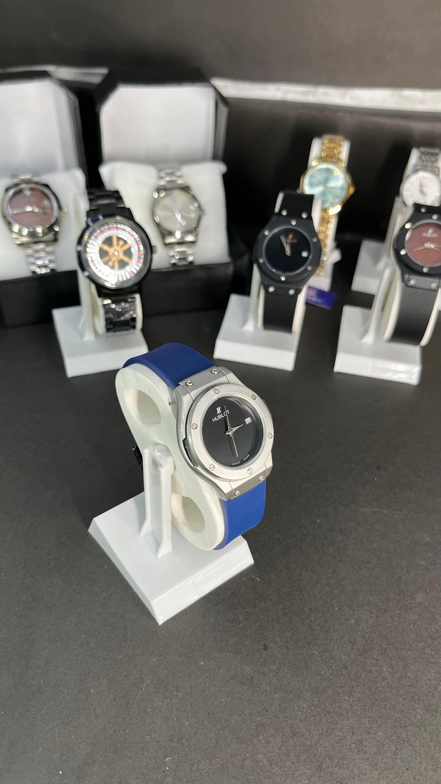 Hublot Ladies Watch – Black Dial with Elegant Blue Strap
