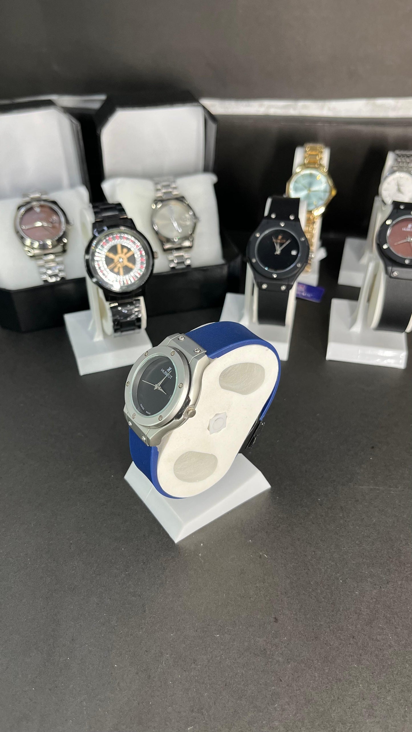 Hublot Ladies Watch – Black Dial with Elegant Blue Strap