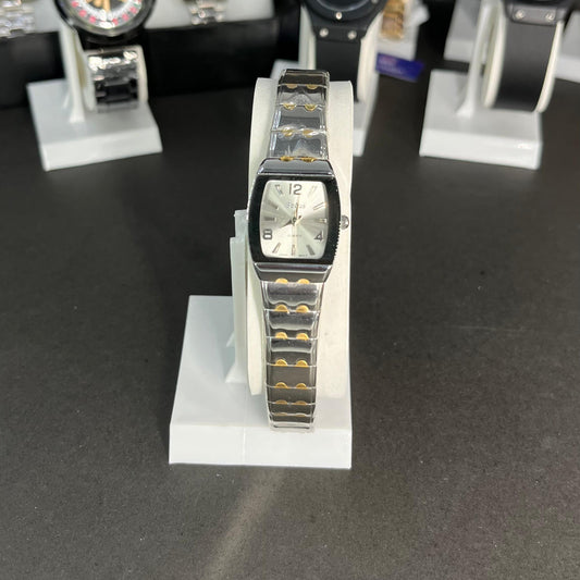 Elegant Ladies Silver & Gold Two-Tone Bracelet Watch – White Dial