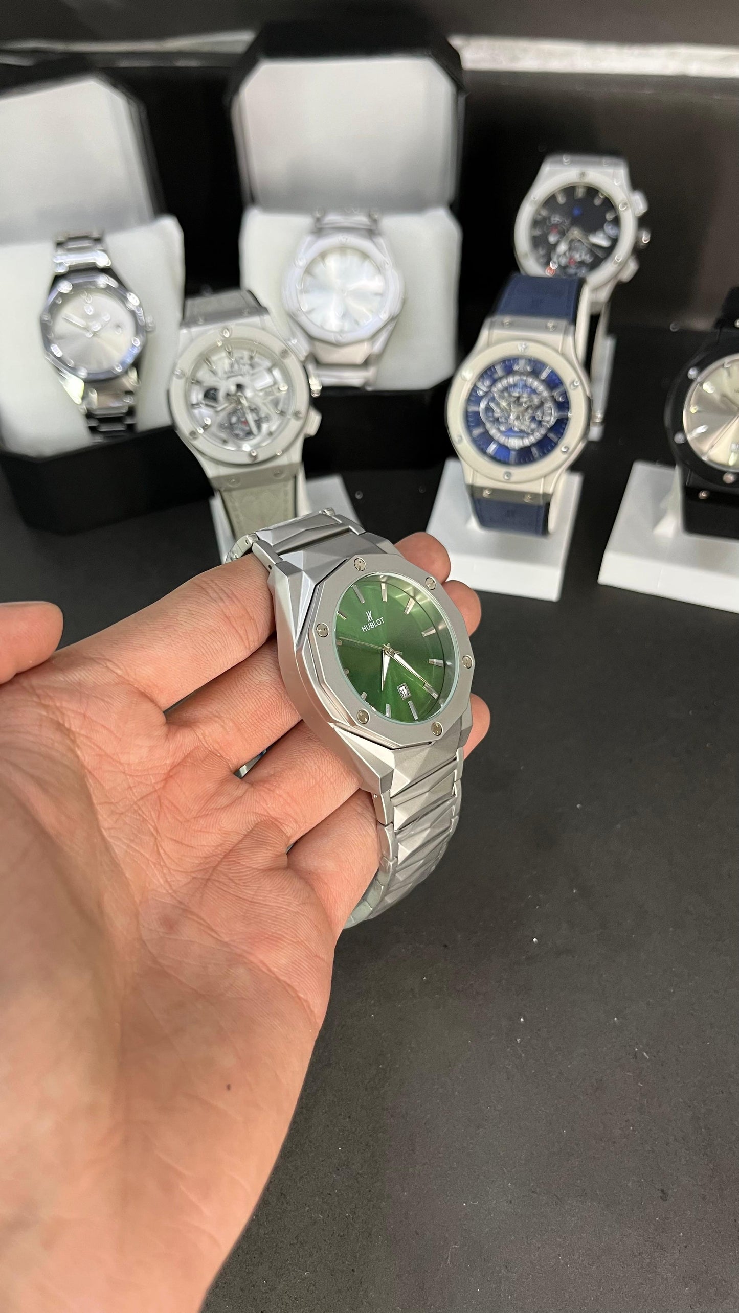 Hublot Men’s Watch – Striking Green Dial with Stainless Steel