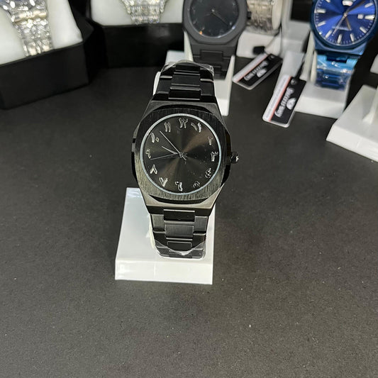 Black Arabic Aura Heavyweight Stainless Steel Watch