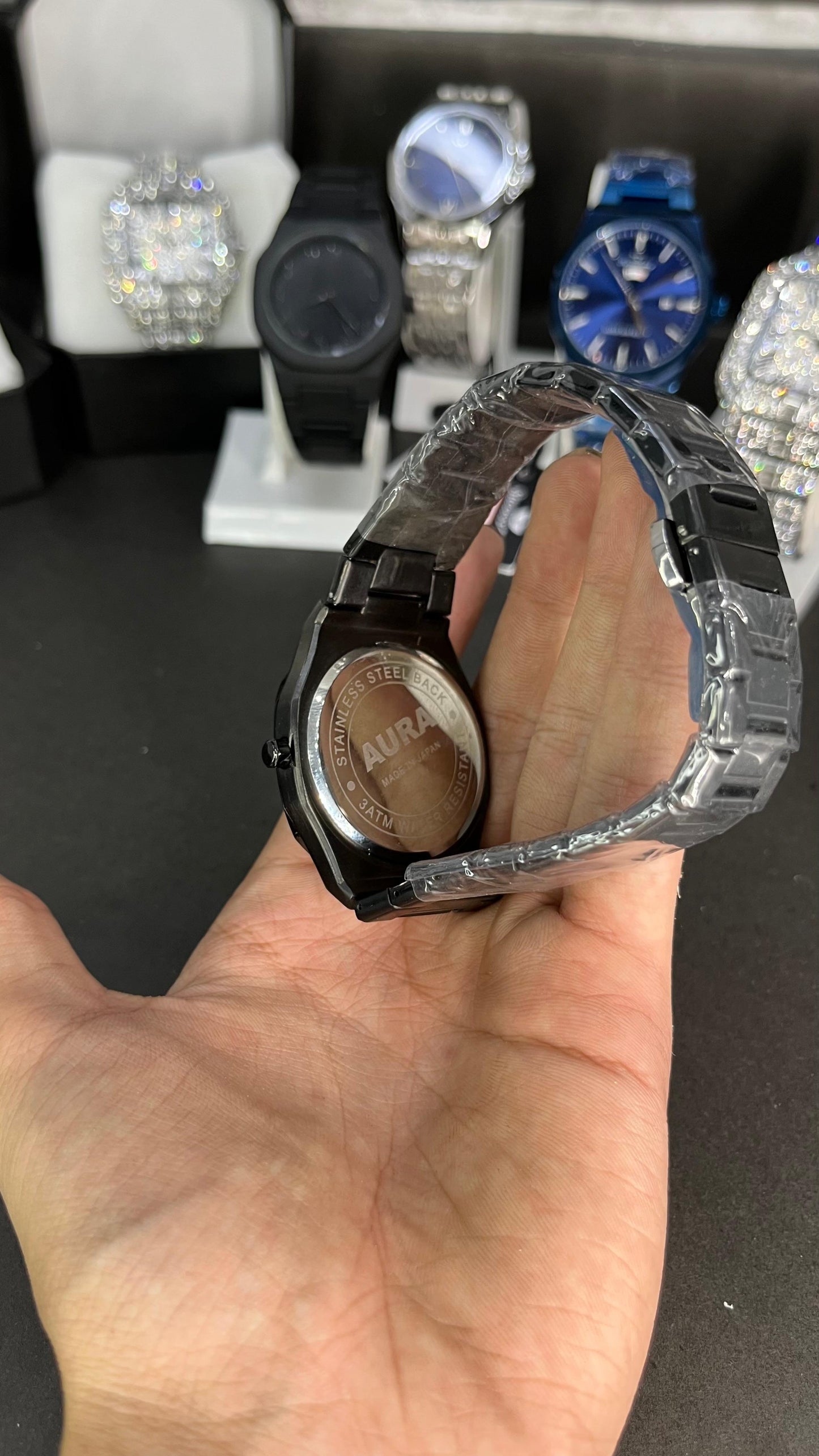 Black Arabic Aura Heavyweight Stainless Steel Watch