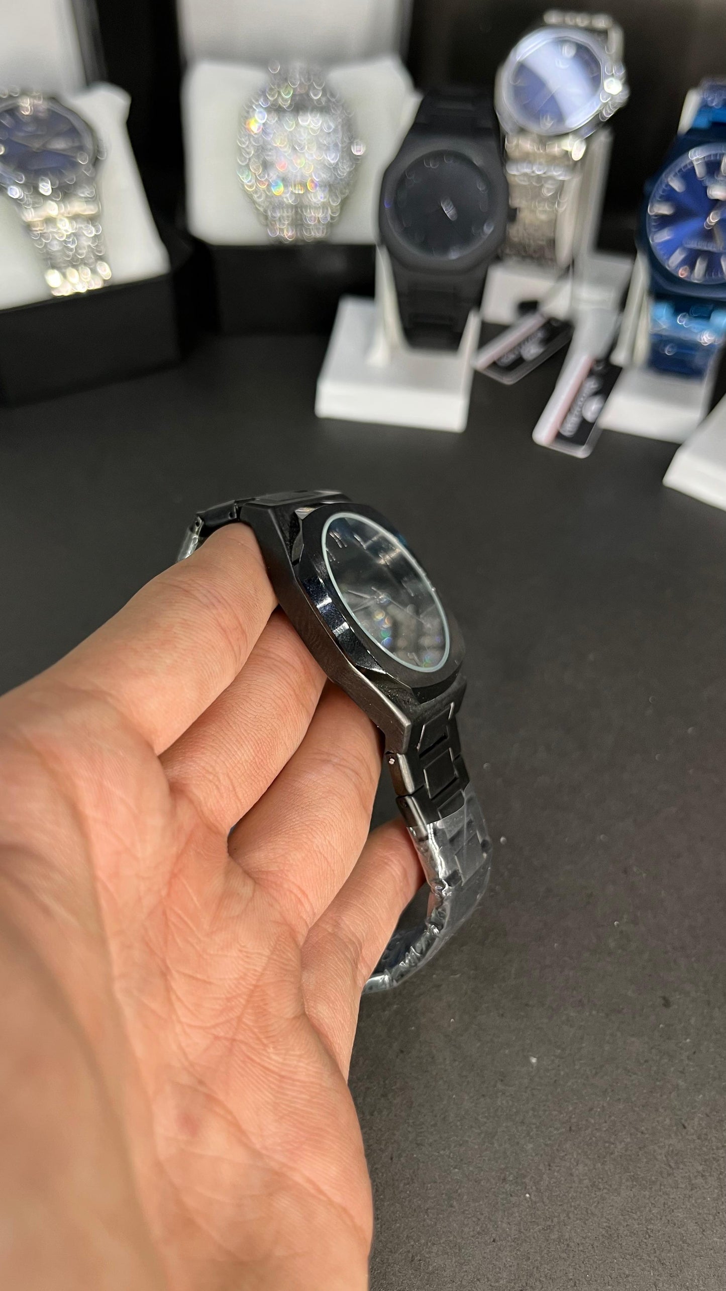 Black Arabic Aura Heavyweight Stainless Steel Watch