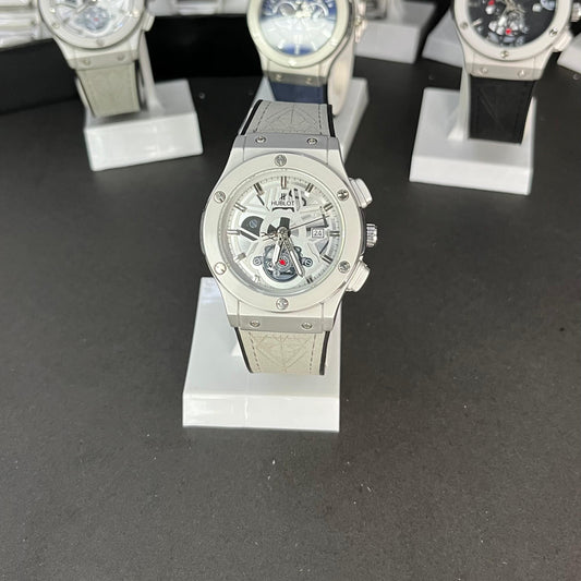 Hublot Men’s Strap Watch – Skeleton Dial with Chronograph Design