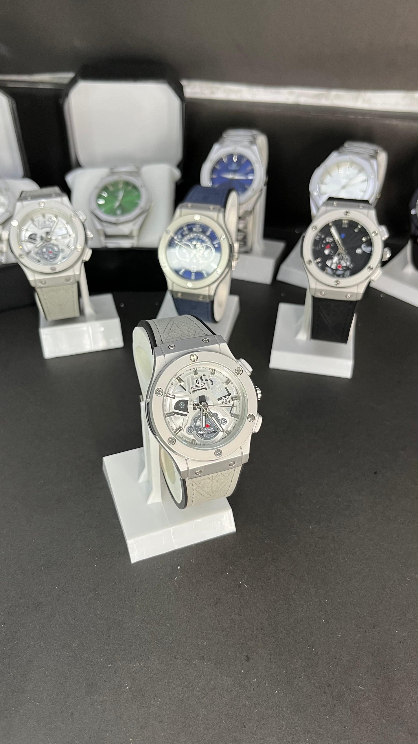 Hublot Men’s Strap Watch – Skeleton Dial with Chronograph Design