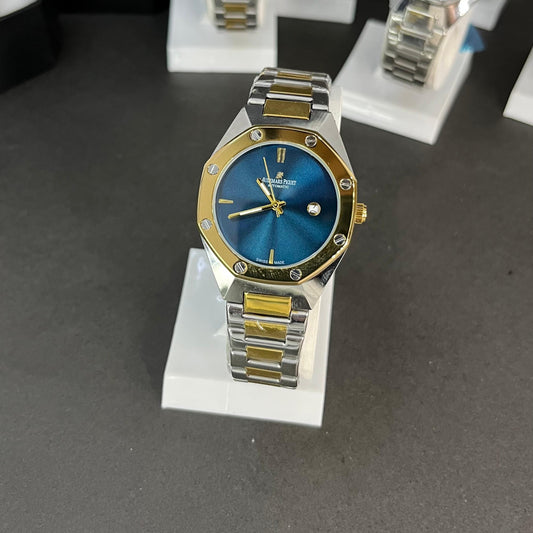 Luxury Blue Dial Two-Tone Automatic Watch – Stainless Steel & Gold Bezel