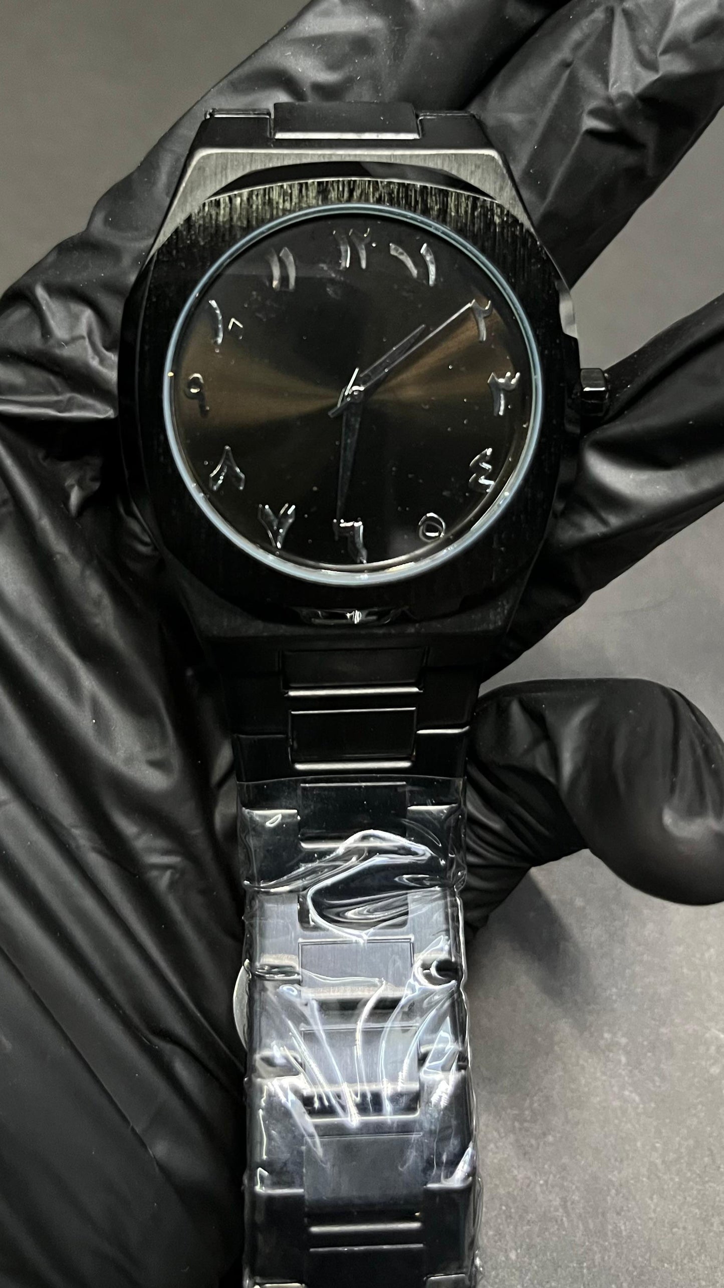 Black Arabic Aura Heavyweight Stainless Steel Watch