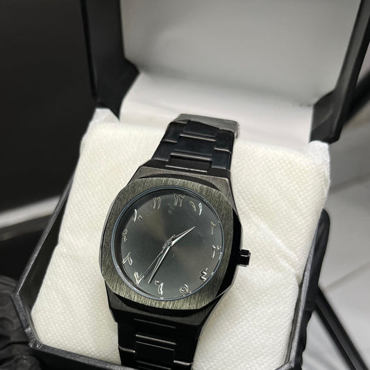 Black Arabic Aura Heavyweight Stainless Steel Watch