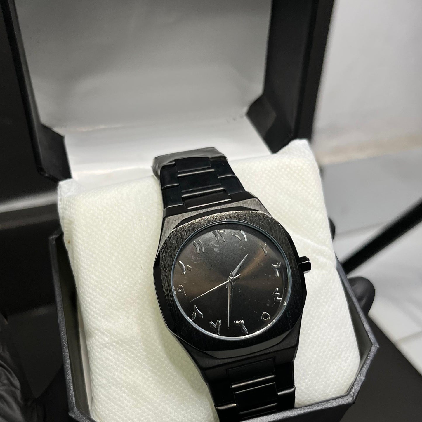 Black Arabic Aura Heavyweight Stainless Steel Watch