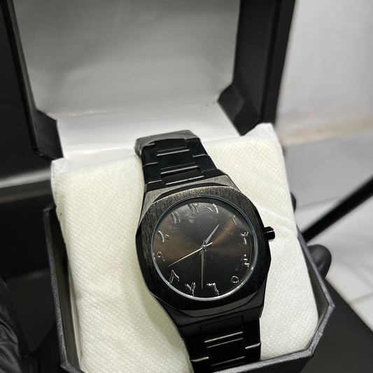 Black Arabic Aura Heavyweight Stainless Steel Watch
