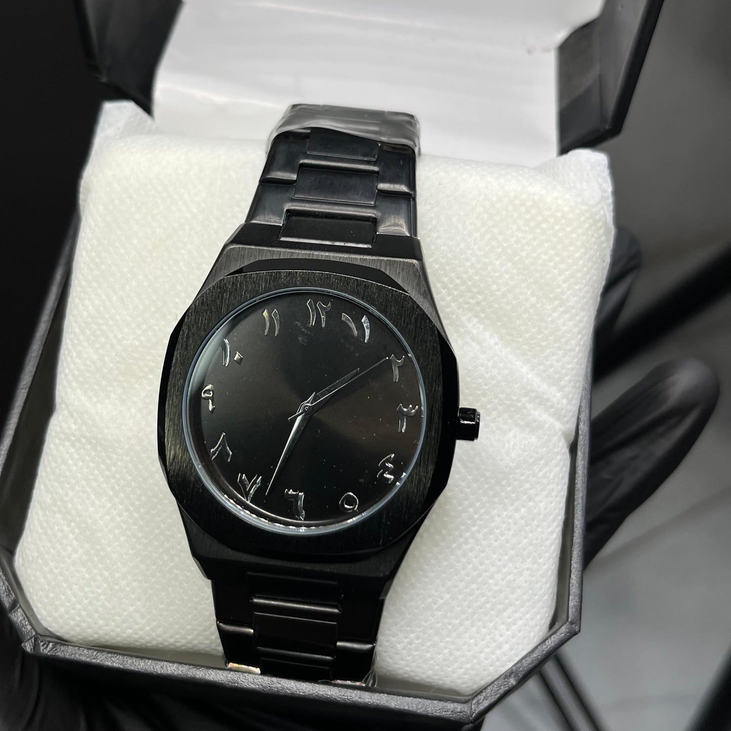 Black Arabic Aura Heavyweight Stainless Steel Watch