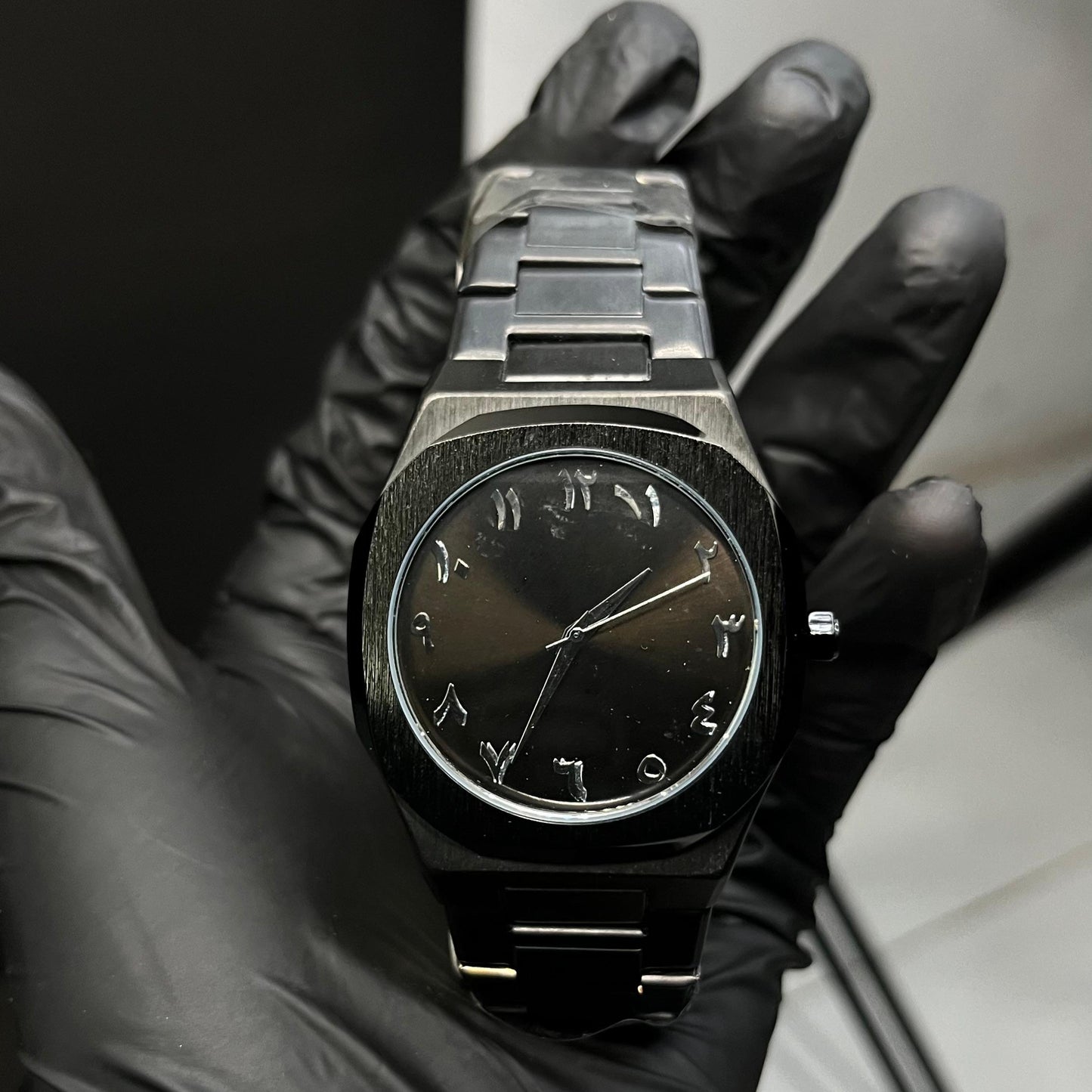 Black Arabic Aura Heavyweight Stainless Steel Watch