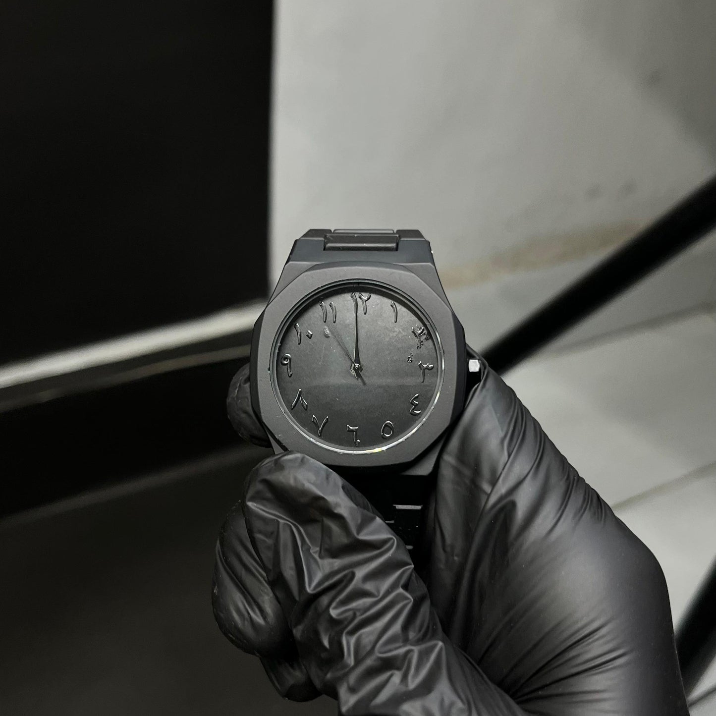 Black Arabic Aura Watch Analog WristWatch