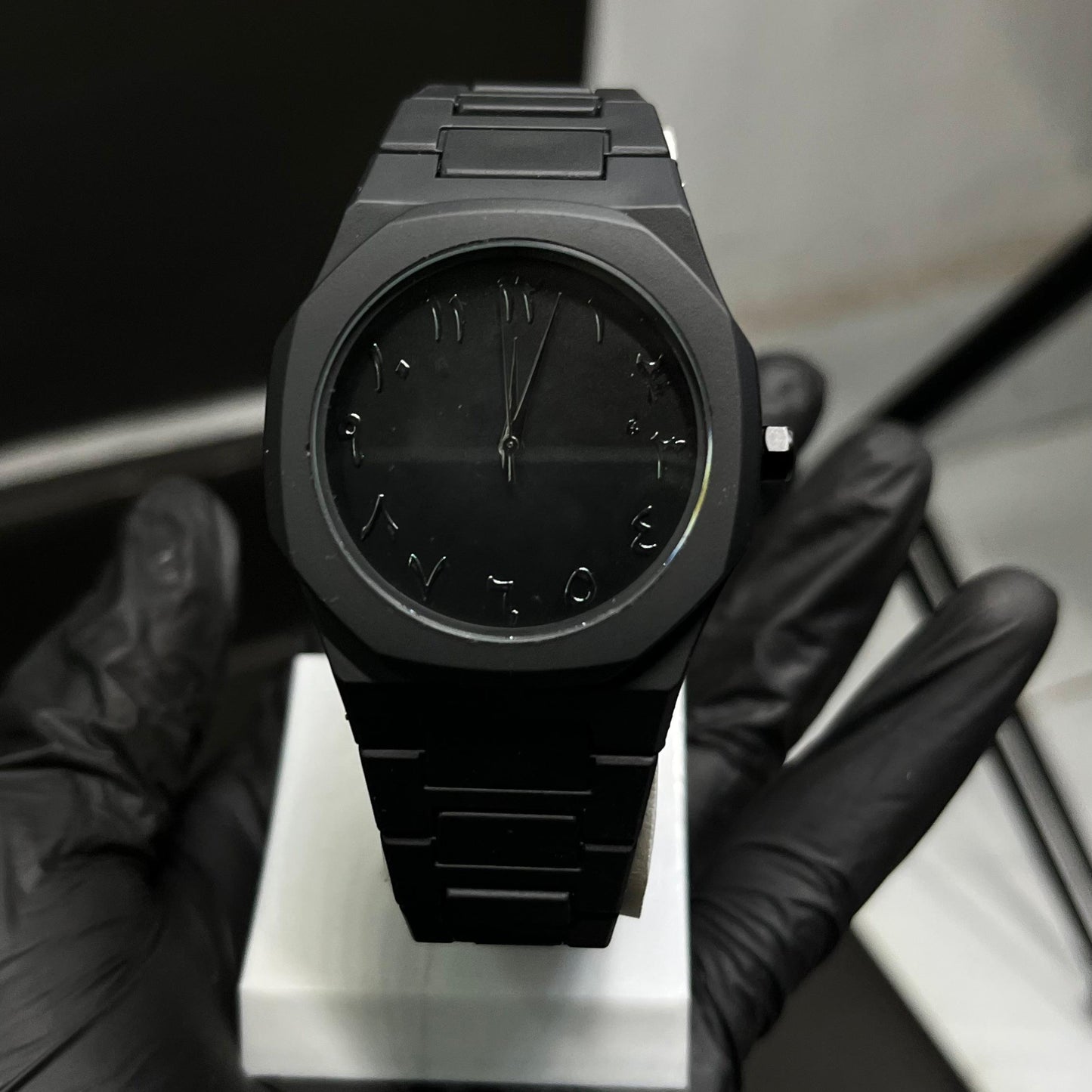 Black Arabic Aura Watch Analog WristWatch