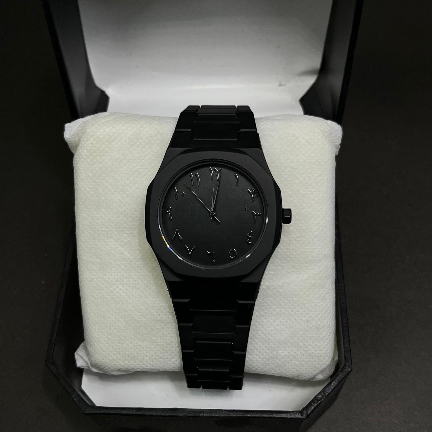Black Arabic Aura Watch Analog WristWatch