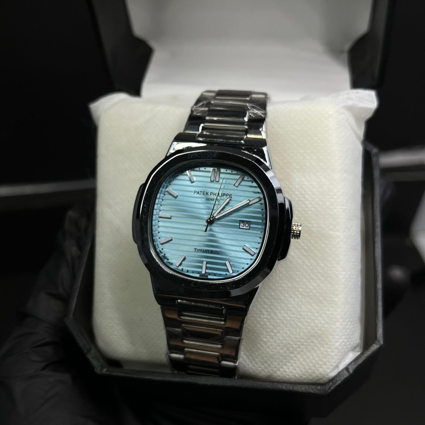 Patek Philippe Ice Blue Big Dial With Branding At The Back