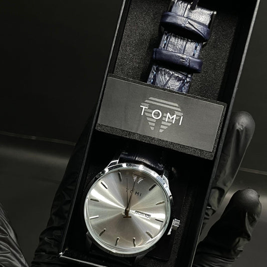 Elegant Black Arabic Dial Leather Strap Watch – Tomi
