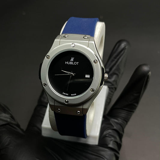 Hublot Ladies Watch – Black Dial with Elegant Blue Strap