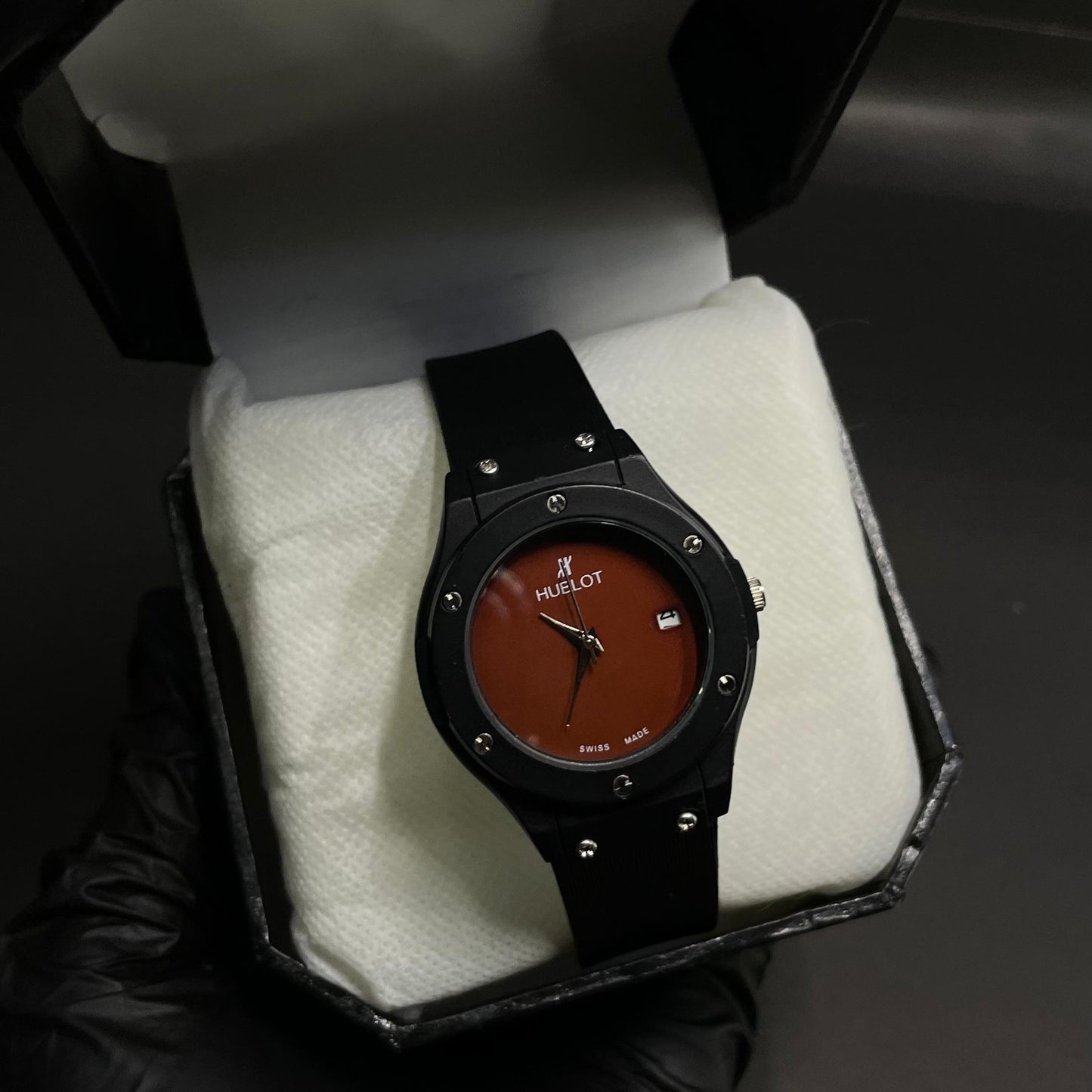 Hublot Ladies Watch – Brown Dial with Date Display